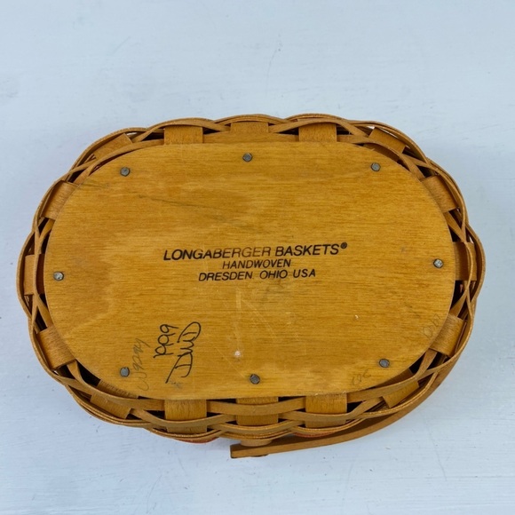 Longaberger Mothers Day ‘99 Tea For Two 7.5" Swinging Handle & Protector Basket - Picture 8 of 14